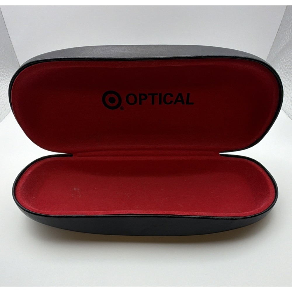 Target O Hard Eyeglass Case Black Exterior Red Interior Glasses/Sunglasses